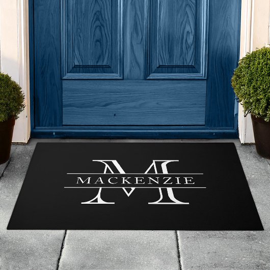Paillasson Couleurs modifiables Monogramme de nom de bordure