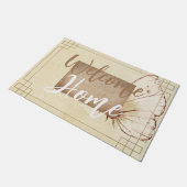 Paillasson Couleurs naturelles brun beige burap script texte (Incliné)