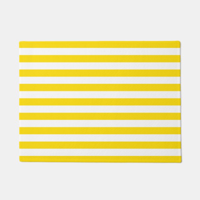 Paillasson Couleurs tendance Modèle Elégante Jaune Blancs (Devant)
