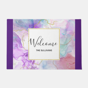Paillasson Couleurs violettes, vertes, roses, élégantes