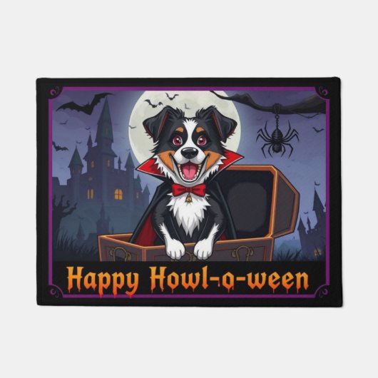 Paillasson Count Australian Shepherd Happy Howl-o-ween (Devant)