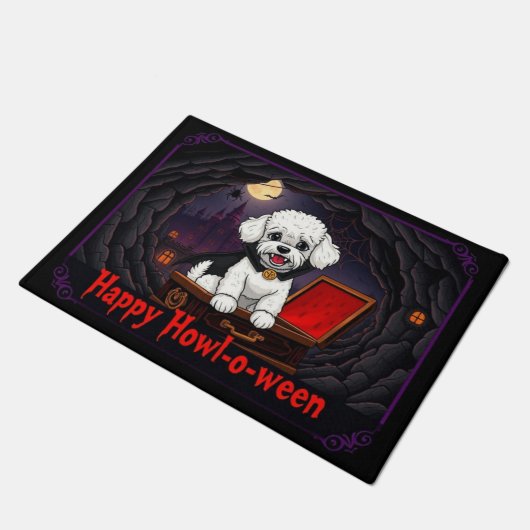 Paillasson Count Toy Poodle Happy Howl-o-ween (Incliné)
