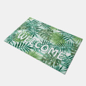 Paillasson Coupe personnalisée Retro Palm Tree Feuille Aquare (Incliné)
