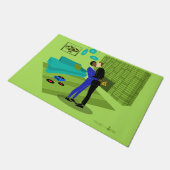 Paillasson Couple gay rétro en amour (interracial) Mat de por (Incliné)