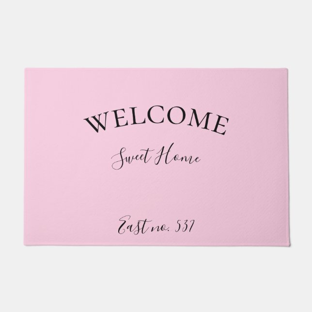 Paillasson Couple Rose Black Modern Welcome mat (Devant)