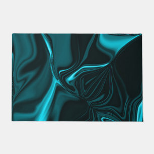 Paillasson Courbes dans bleue turquoise, ciel profond ou cyan