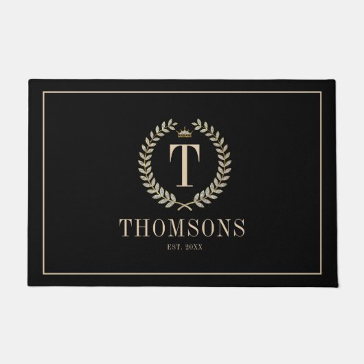 Paillasson Couronne de laurier Sparkli avec monogramme (Devant)
