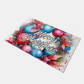 Paillasson Couronne décorative de Noël | Joyeuses fêtes (Incliné)