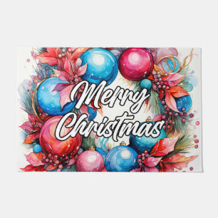 Paillasson Couronne décorative de Noël Joyeuses fêtes