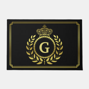Paillasson Couronne royale Wreath Monogramme Black Gold