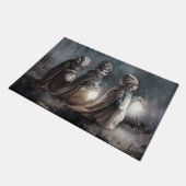 Paillasson Couverture de porte d'entrée de fées d'hiver (Incliné)