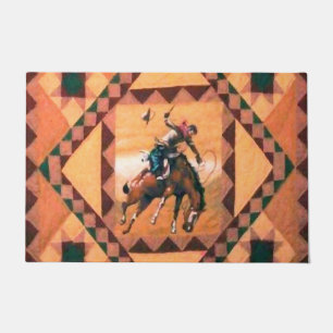 Paillasson Cowboy occidental de cavalier de Bronc 24" x 36"