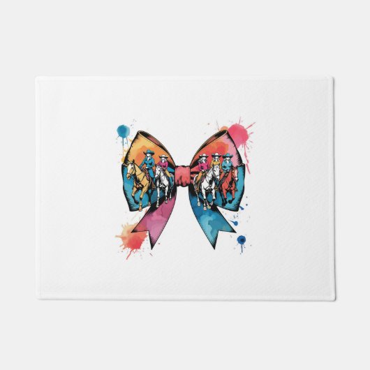 Paillasson Cowgirl équitation Cheval Coquette Bow (Devant)