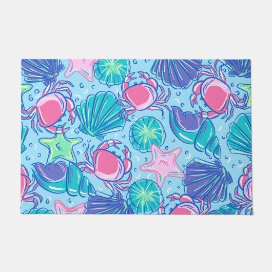 Paillasson Crabe des coquillages de Preppy Beach (Devant)
