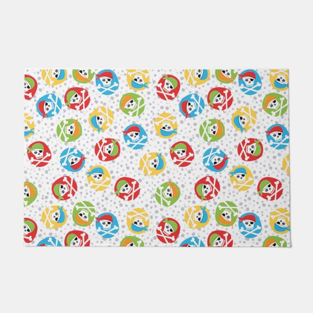 Paillasson crâne de pirate coloré (Devant)