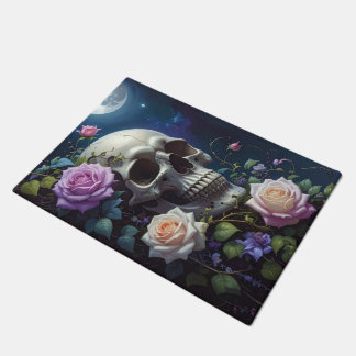 Paillasson Crâne de Roses au Clair de Lune