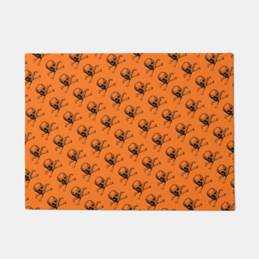 Paillasson Crâne d'Halloween orange (Devant)
