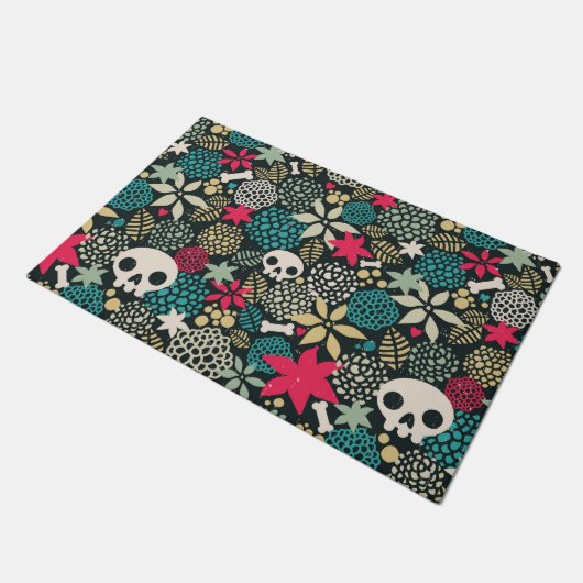 Paillasson Crâne en fleurs (Incliné)