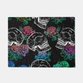 Paillasson Crânes et Roses sombres | Funky Glam Ombre Grunge (Devant)