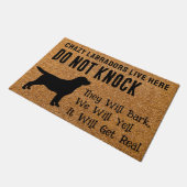 Paillasson Crazy Labradors Live Here - Black Labrador Dog (Incliné)