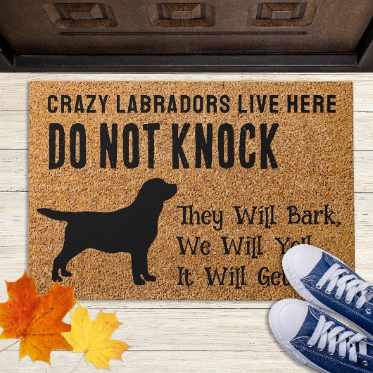 Paillasson Crazy Labradors Live Here - Black Labrador Dog