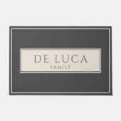 Paillasson Cream Gray Tile Design Family Name (Devant)