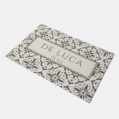 Paillasson Cream Gray Tile Design Family Name (Incliné)