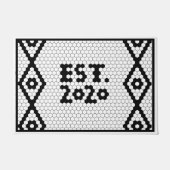 Paillasson Création 2020 Carrelage Mariage noir et blanc (Devant)