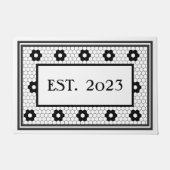 Paillasson Création 2023 Carrelage noir blanc Design personna (Devant)