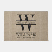 Paillasson Créez votre propre monogramme du logo Burlap (Devant)
