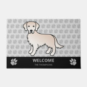 Paillasson Crème anglaise Golden Retriever Dog & Custom Text (Devant)