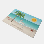 Paillasson Crème Greyhound Italien À Tropical Summer Beach (Incliné)