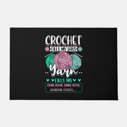 Paillasson Crochet - Crochet remplit mes jours (Devant)