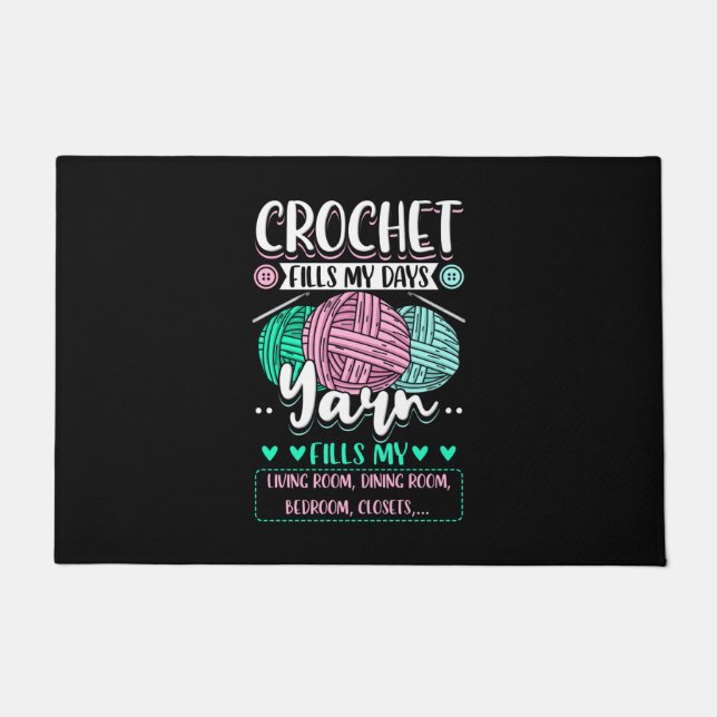 Paillasson Crochet - Crochet remplit mes jours (Devant)