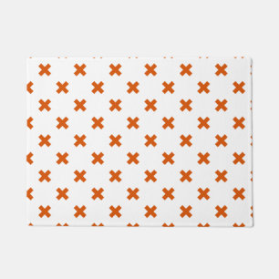 Paillasson Crochets orange sur blanc