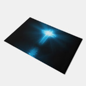 Paillasson Croix chrétienne dans le chaudron bleu clair (Incliné)