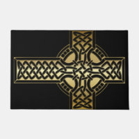 Croix de noeud celtique en Mat d'or et de plancher