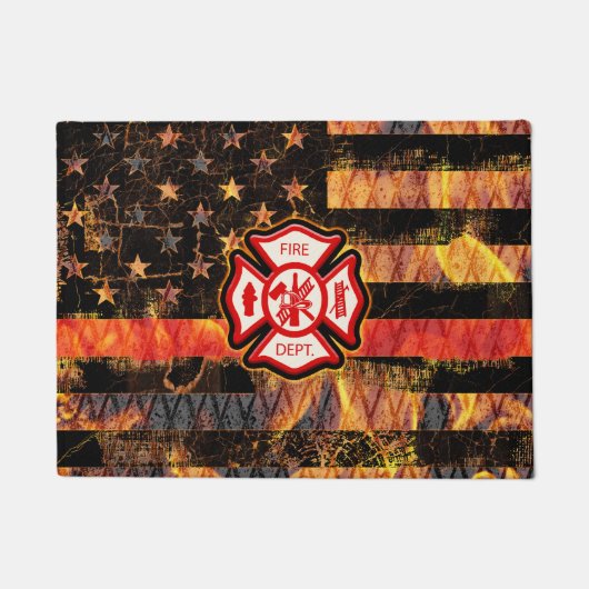 Paillasson Croix et flammes des pompiers (Devant)