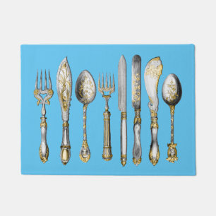 Paillasson Cru de cuillère de fourchette de couteau de chefs