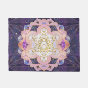 Paillasson Cube de Metatron dans le lotus de Gemstone
