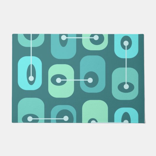 Paillasson Cubes Squishy Abstraits Turquoise (Devant)