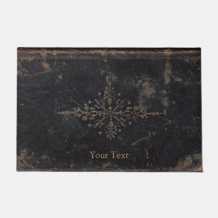 Paillasson Cuir antique vintage de Faux de feuille d'or