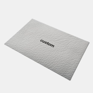 Paillasson Cuir blanc personnalisé abstrait