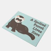 Paillasson Cuisine Brown Ferret Mint Green Custom Welcome Mat (Incliné)