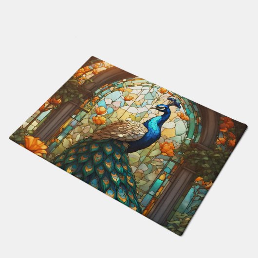 Paillasson Cuisine Sol Mat Peacock Vitrail (Incliné)