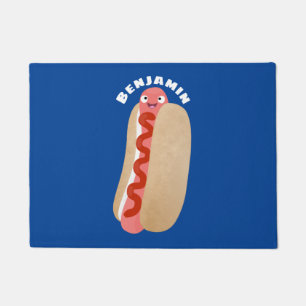 Paillasson Curieux hot dog Weiner dessin animé