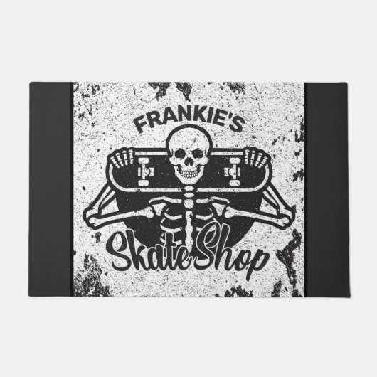 Paillasson Custom ADD NAME Skull Skate Shop (Devant)