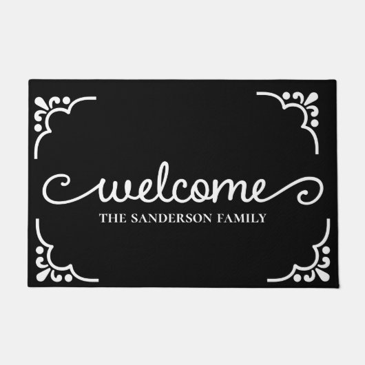 Paillasson Custom Black and White Welcome (Devant)