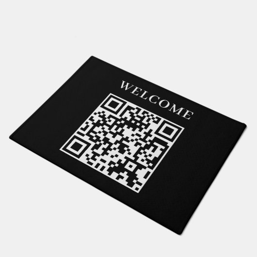 Paillasson Custom Black QR | Minimalist Welcome Display (Incliné)