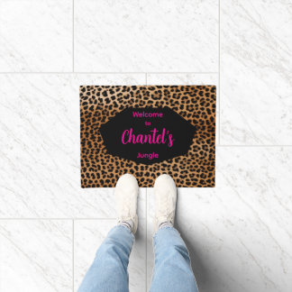 Paillasson Custom Glamoratti Leopard Print Welcome rug